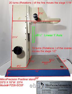 Mikro Precision Positioner, ±6½ Y Travel With 20 X 14 Heavy Duty base