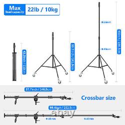 Neewer Heavy Duty Light Stand with Casters, 2.4m Wheeled Base Tripod Stand