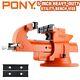 Pony 5-inch Heavy-duty Bench Vise Utility Combination Pipe Vise 360° Swivel Base