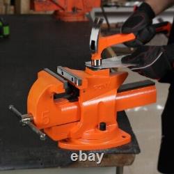 PONY 5-inch Heavy-Duty Bench Vise Utility Combination Pipe Vise 360° Swivel Base