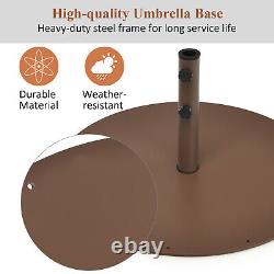 Patiojoy 59LBS Outdoor Umbrella Base Heavy-duty Round Umbrella Holder Brown