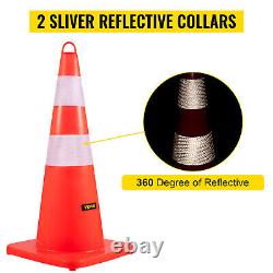 Safety Cones 18-36 High Visibility Orange Traffic Cones with Heavy-Duty Base