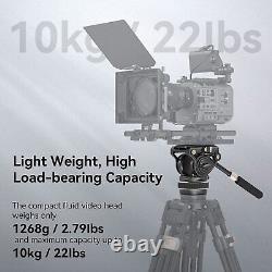 SmallRig DH10 Heavy Duty Tripod Fluid Video Head with Flat Base Load up to 22Ibs
