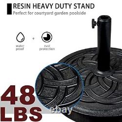 Umbrella Stand Base Heavy Duty Outdoor Cast Stone Patio 48 LBS Resin Pole