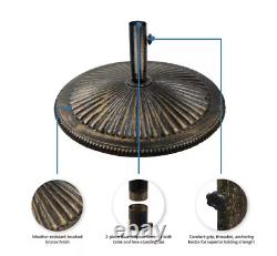 50 lb. Base de parasol de patio en fonte classique Island Umbrella Bronze Heavy Duty