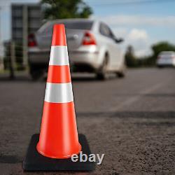 8 Cônes de signalisation pliables à LED pour premiers intervenants avec base robuste de 28 pouces