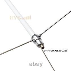 Antenne verticale de base en fibre de verre robuste HYS Dual Band 144/430 MHz blanc