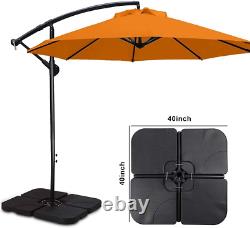 Base de parasol de patio à barre transversale avec 4 pièces de support à déport robuste et facile.