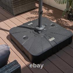 Base de parasol déporté Patio 200 lb remplissable avec de l'eau, robuste et adapté pour une utilisation en extérieur