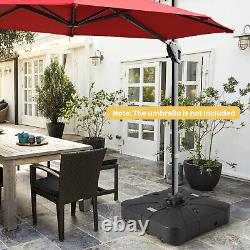 Base de parasol déporté Patio 200 lb remplissable avec de l'eau, robuste et adapté pour une utilisation en extérieur