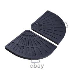 Base de parasol déporté à contrepoids pour patio en forme de ventilateur en 2 pièces, robuste et durable