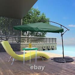 Base de parasol déporté à contrepoids pour patio en forme de ventilateur en 2 pièces, robuste et durable