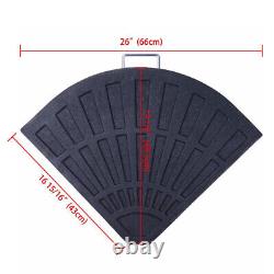 Base de parasol déporté à contrepoids pour patio en forme de ventilateur en 2 pièces, robuste et durable