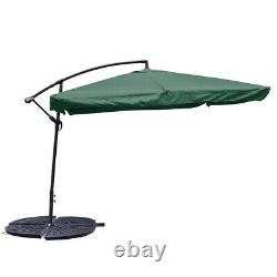 Base de parasol déporté à contrepoids pour patio en forme de ventilateur en 2 pièces, robuste et durable