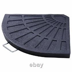 Base de parasol déporté à contrepoids pour patio en forme de ventilateur en 2 pièces, robuste et durable