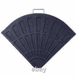 Base de parasol déporté à contrepoids pour patio en forme de ventilateur en 2 pièces, robuste et durable