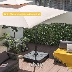 Base de parasol déporté remplissable de 200 lb pour patio extérieur, robuste et remplissable d'eau