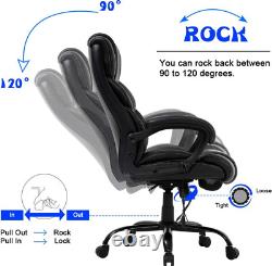 Chaise de bureau ergonomique Chaise d'ordinateur robuste avec base en métal et fonction massage, supportant jusqu'à 400 livres.