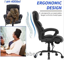 Chaise de bureau ergonomique pour ordinateur avec base en métal robuste et massage, supportant jusqu'à 400 livres.