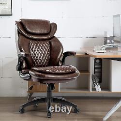Chaise de bureau grande et haute avec dossier inclinable ajustable et base robuste pour personnes de 400 lb