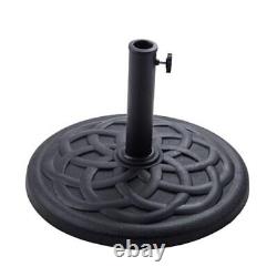 Support de base rond robuste de 31 lb pour table de marché extérieure de patio 31 lb noir