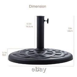 Support de base rond robuste de 31 lb pour table de marché extérieure de patio 31 lb noir