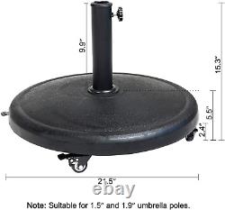 'Support de base ronde robuste de 44 lb avec roues pour marché de patio extérieur'