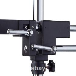 Support de bras double axe 3D robuste AmScope Heavy Duty à usages multiples avec base en acier moulé noir