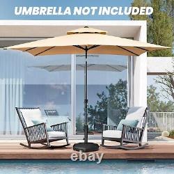 Support de parasol de patio lourd de 57 lb avec base de parapluie mobile pour marché avec 2 roues